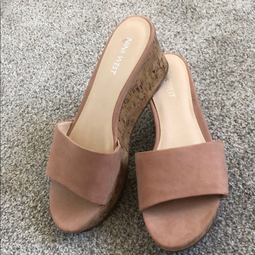Blush wedge Sandals Nine West